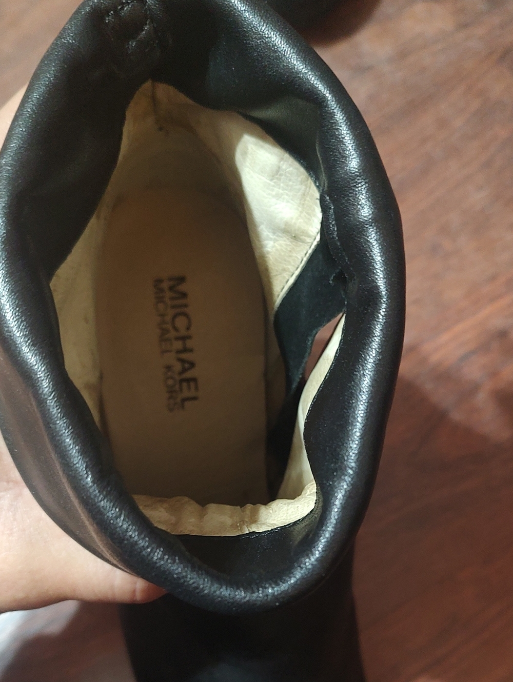 Michael Kors Black Fold-Over Ankle Booties with Side Zipper